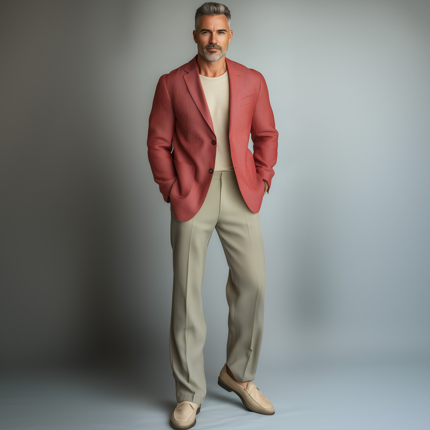 Men's Business Notched Lapel Two Button Patch Pocket Solid Blazer