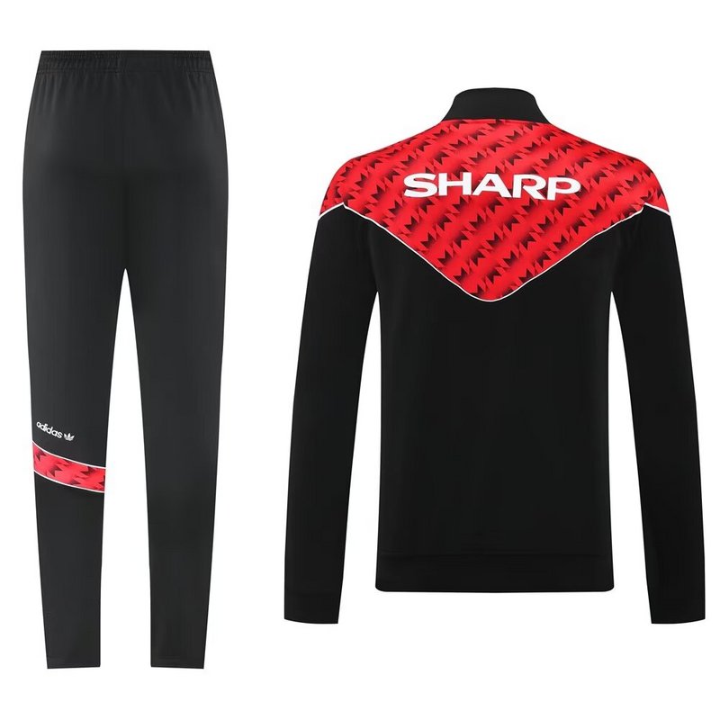 Kids Manchester United Training Kit (Jacket+Pants) Black 2025/26