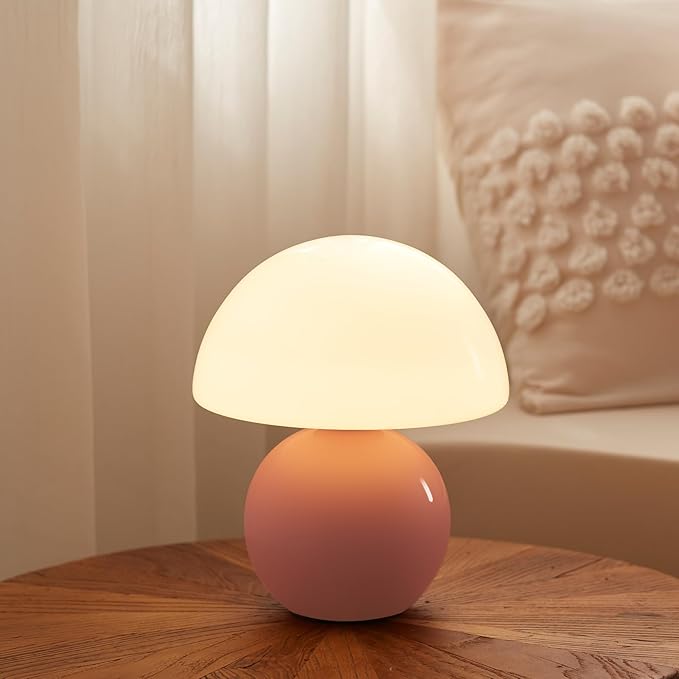 DESIGNLUME Mushroom Lamp Table Lamp for Bedroom