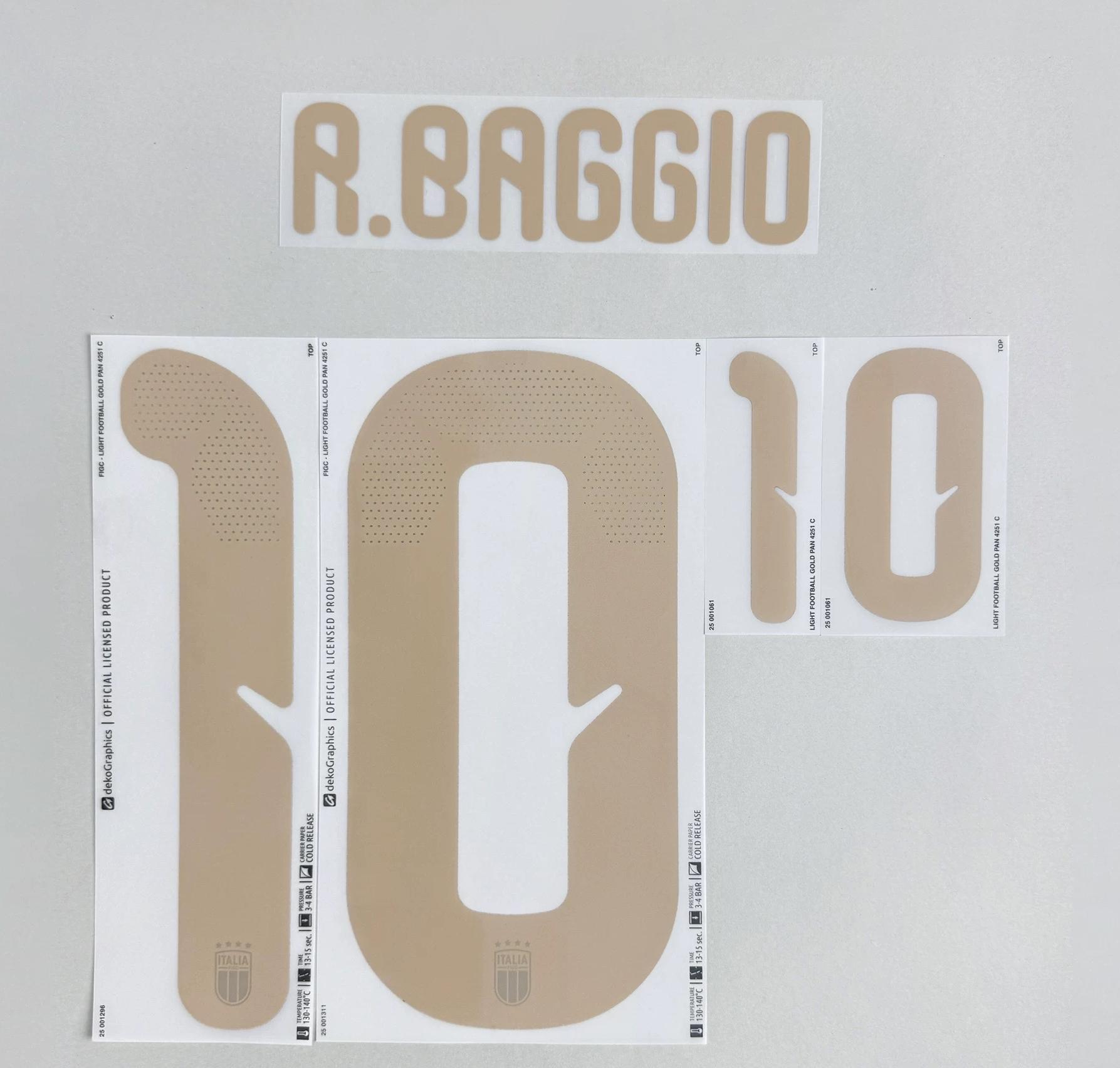 R.BAGGIO #10 Italy 2026 World Cup Home Football Soccer Name & Number Set