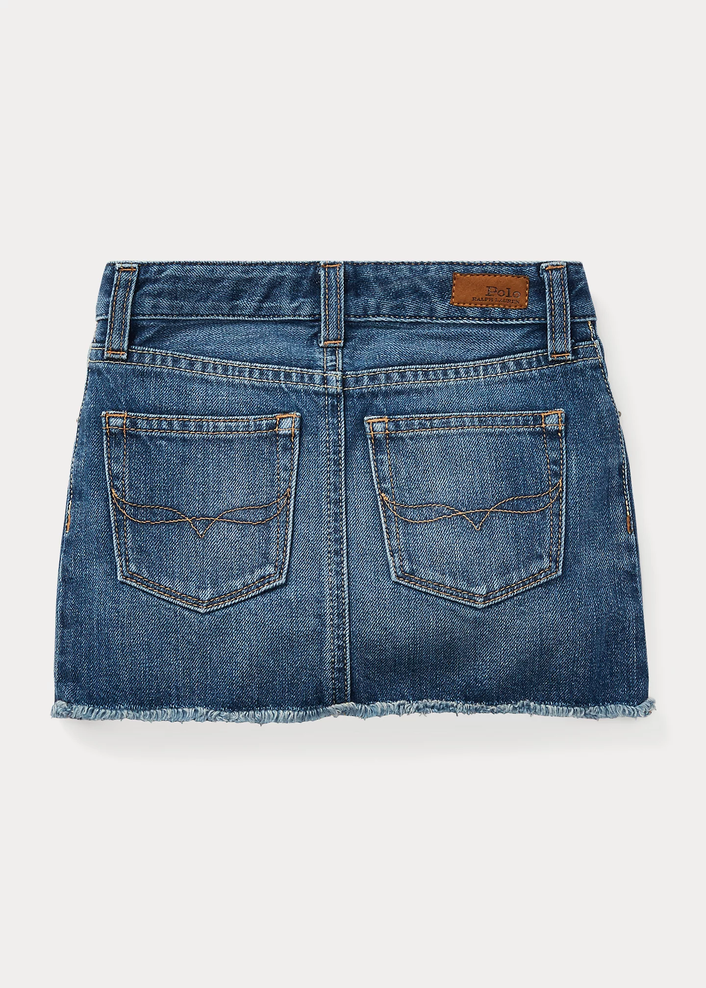 Frayed Cotton Denim Skirt