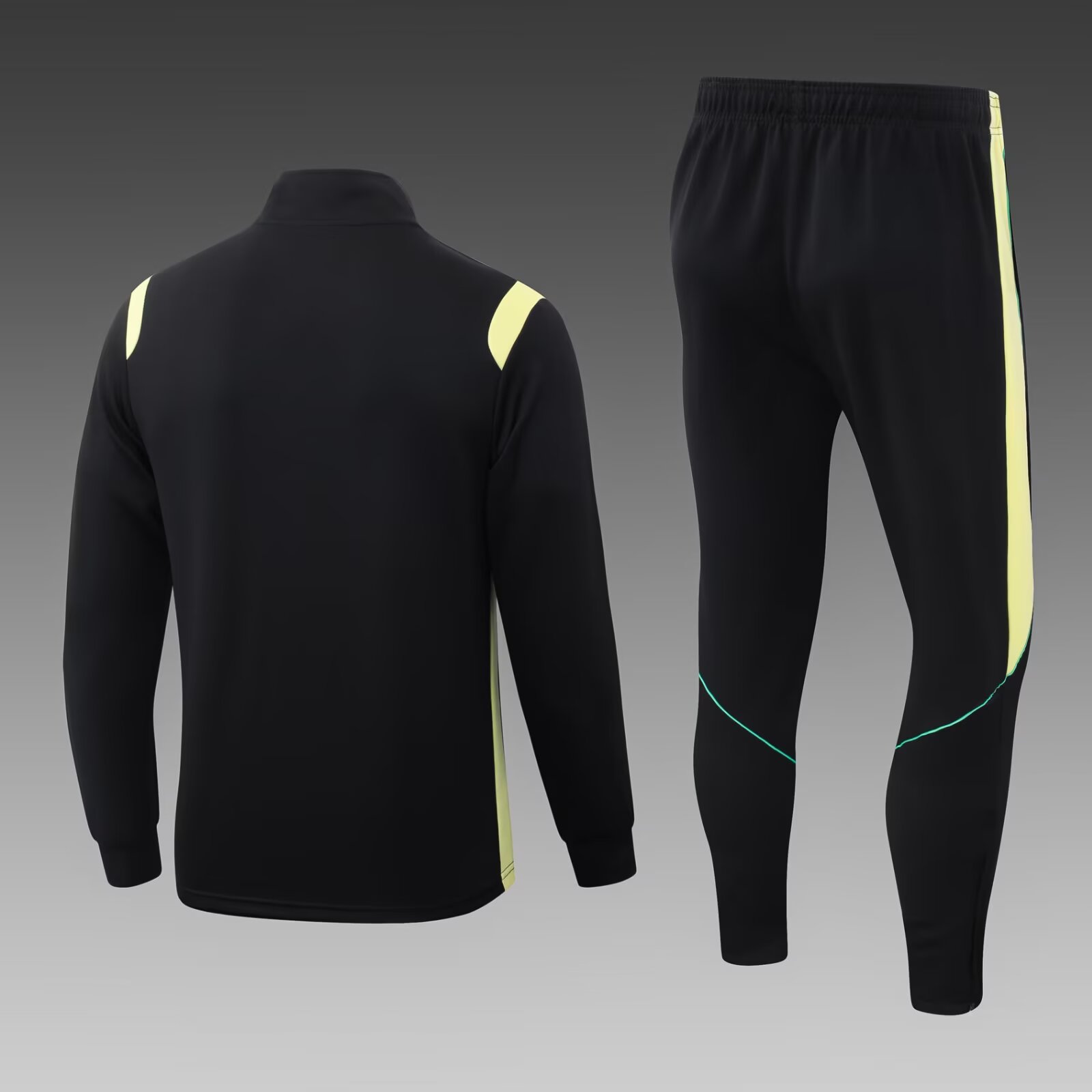 2026 Brazil Long Zipped Jacket Black Jersey Set