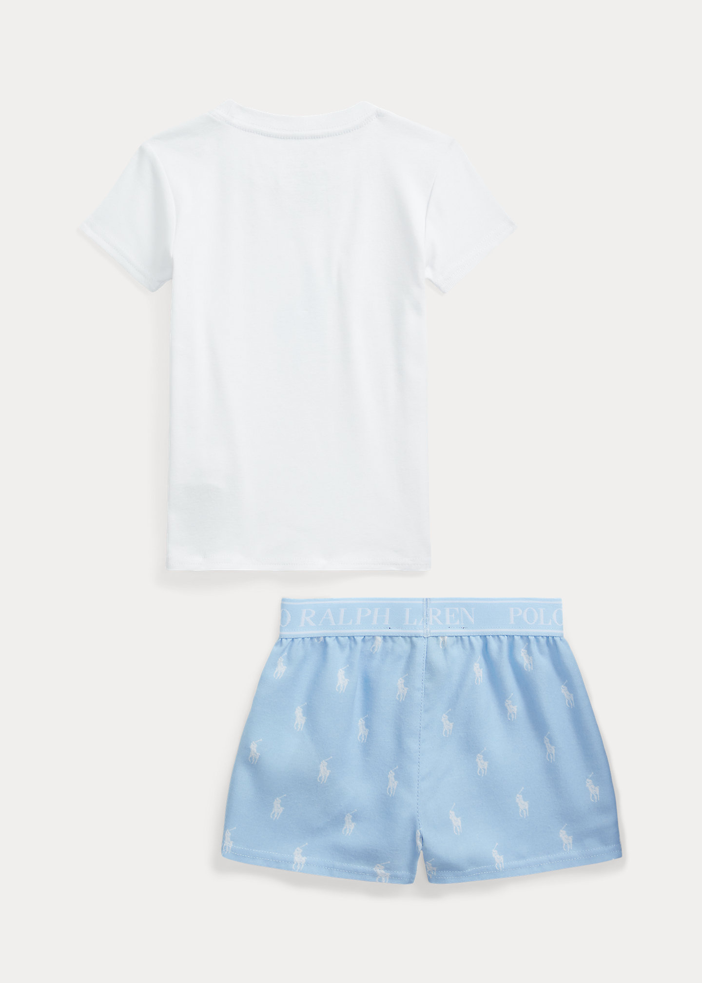 Cotton Tee & Flannel Short Sleep Set