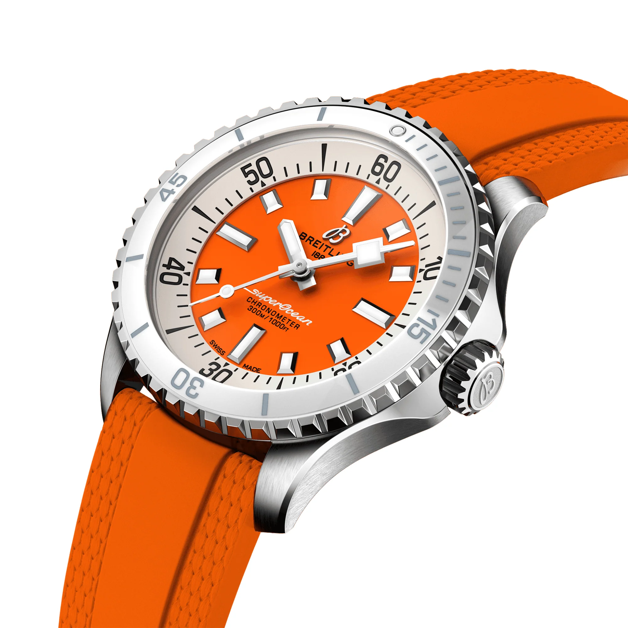 [2026 Mirror Grade]BREITLINGSuperocean 36mm Orange Dial Ladies Automatic Strap Watch