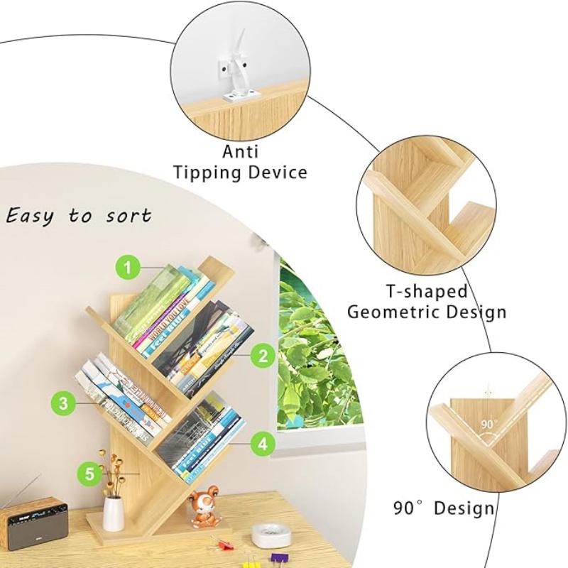 5 Tier Tree Book Shelf