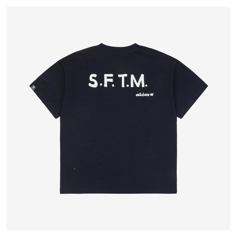 Adidas X SFTM Distressed Wasteland Oversized T-Shirt (Beige/Black)