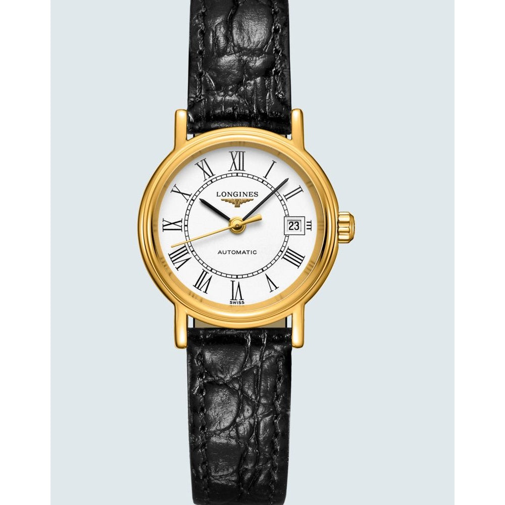 [2026 Mirror Grade]Longines Women's L4.321.2.11.2  Presence Black Leather Watch