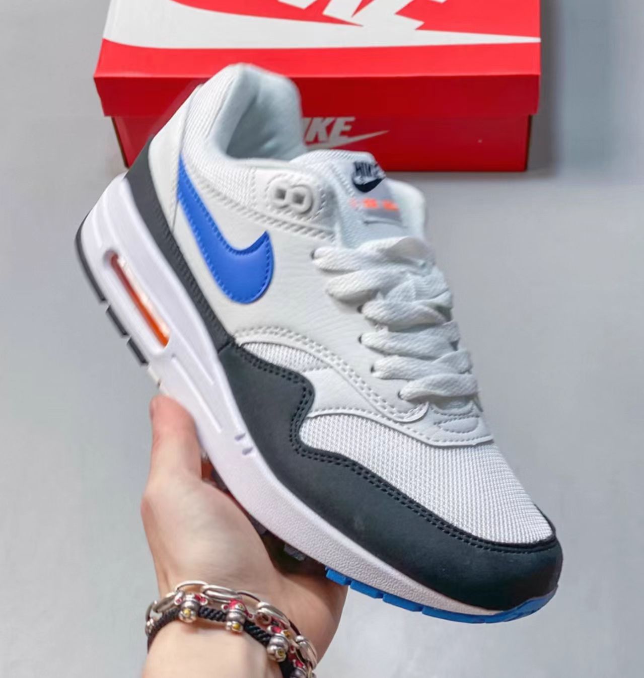 Nike Air Max 1 AH8145-112 White Photo Blue Black