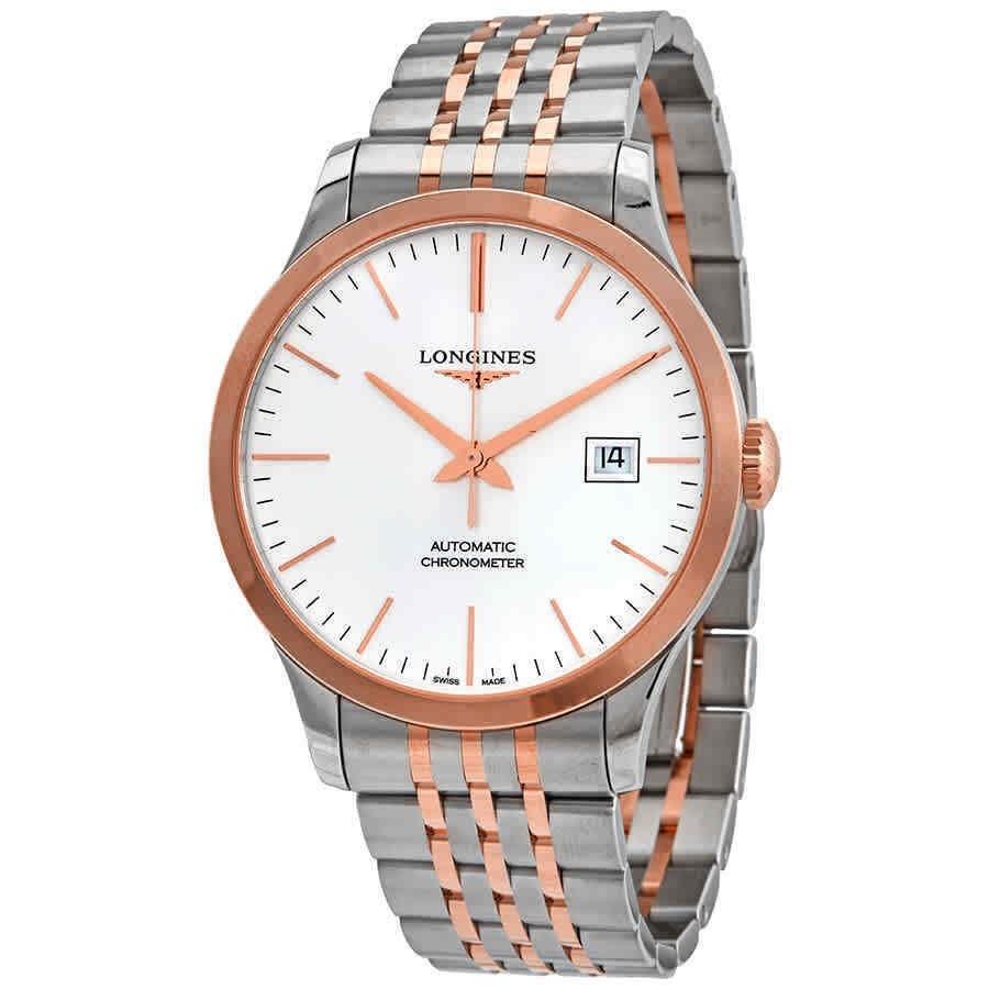 [2026 Mirror Grade]Longines Men's L28215727 Record Two-Tone Stainless Steel with 18kt Rose Gold Links Watch
