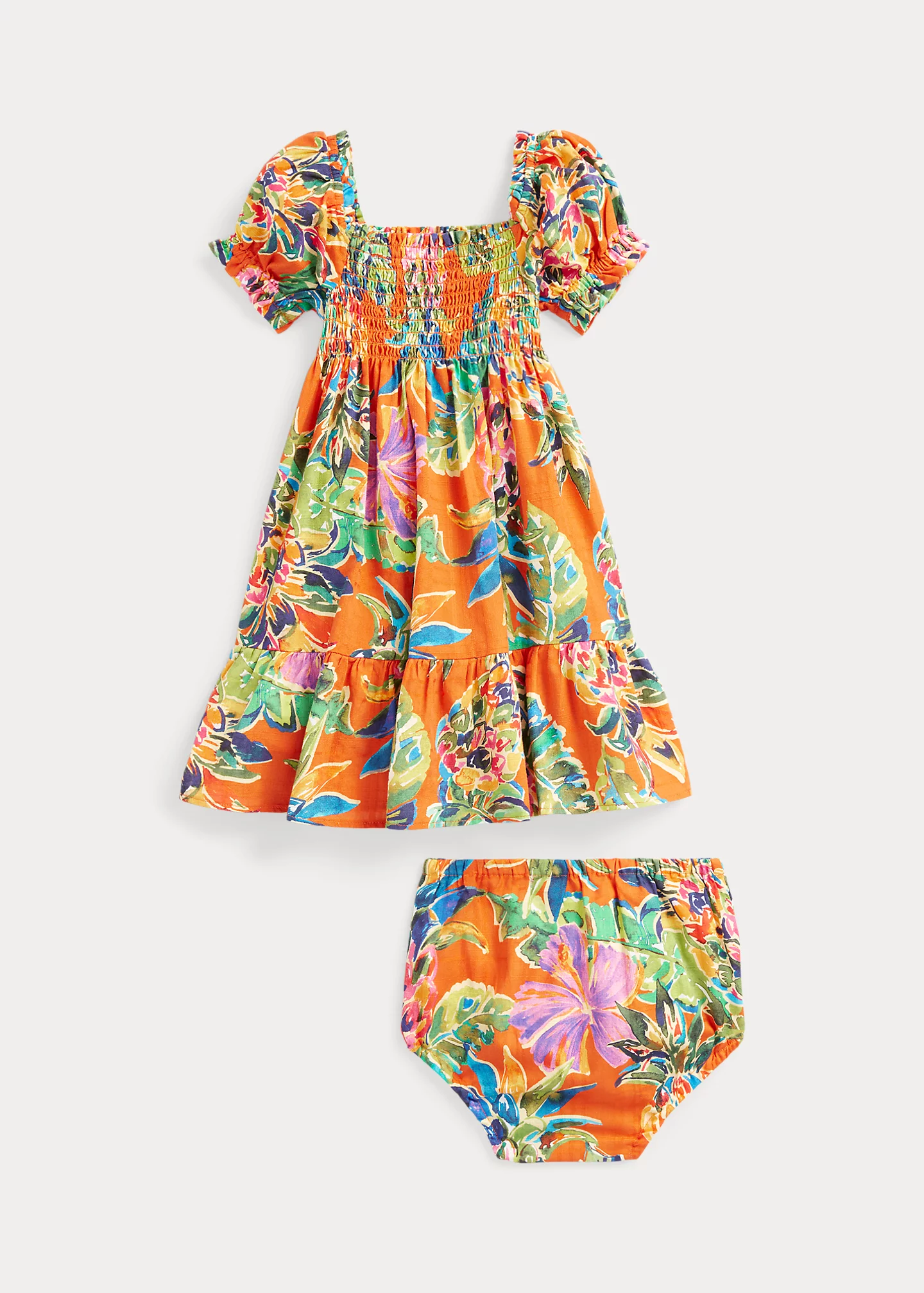 Floral Cotton Dobby Dress & Bloomer