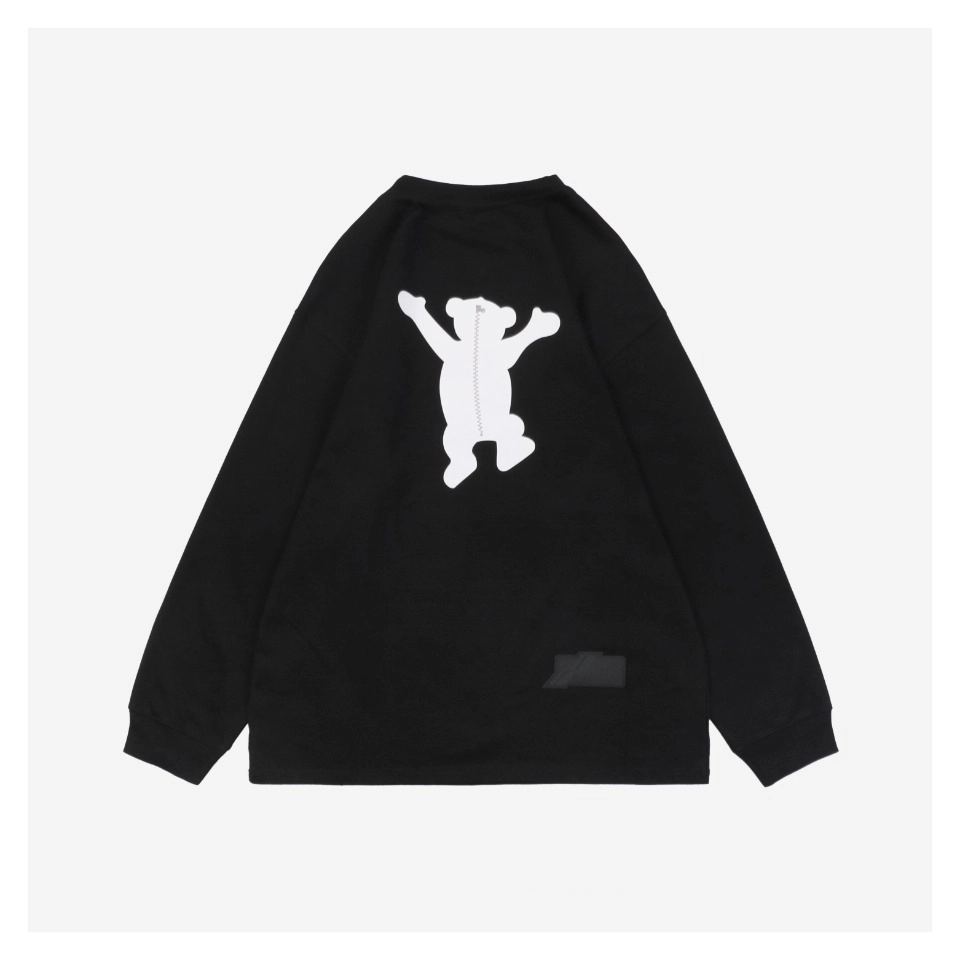 We11done Raised Hands Bear Print Shirt Black