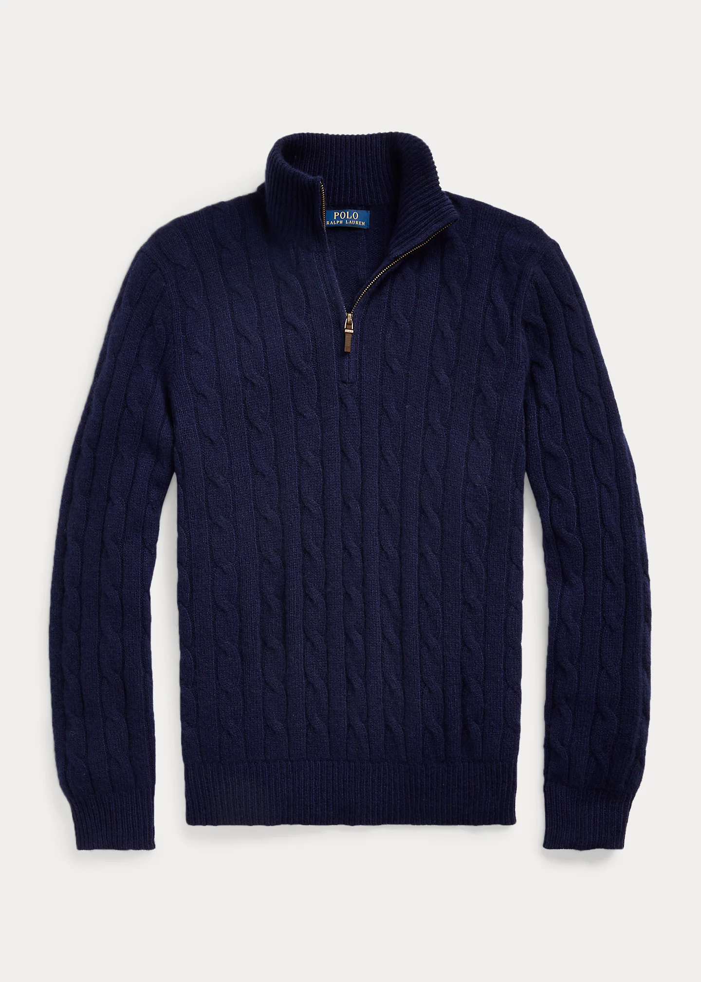 Cable-Knit Cashmere Quarter-Zip Sweater