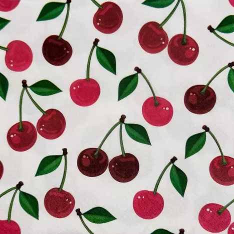 PAW Serwetki papierowe PAW Cherries Pattern 33x33 cm 20 szt białe czerwone