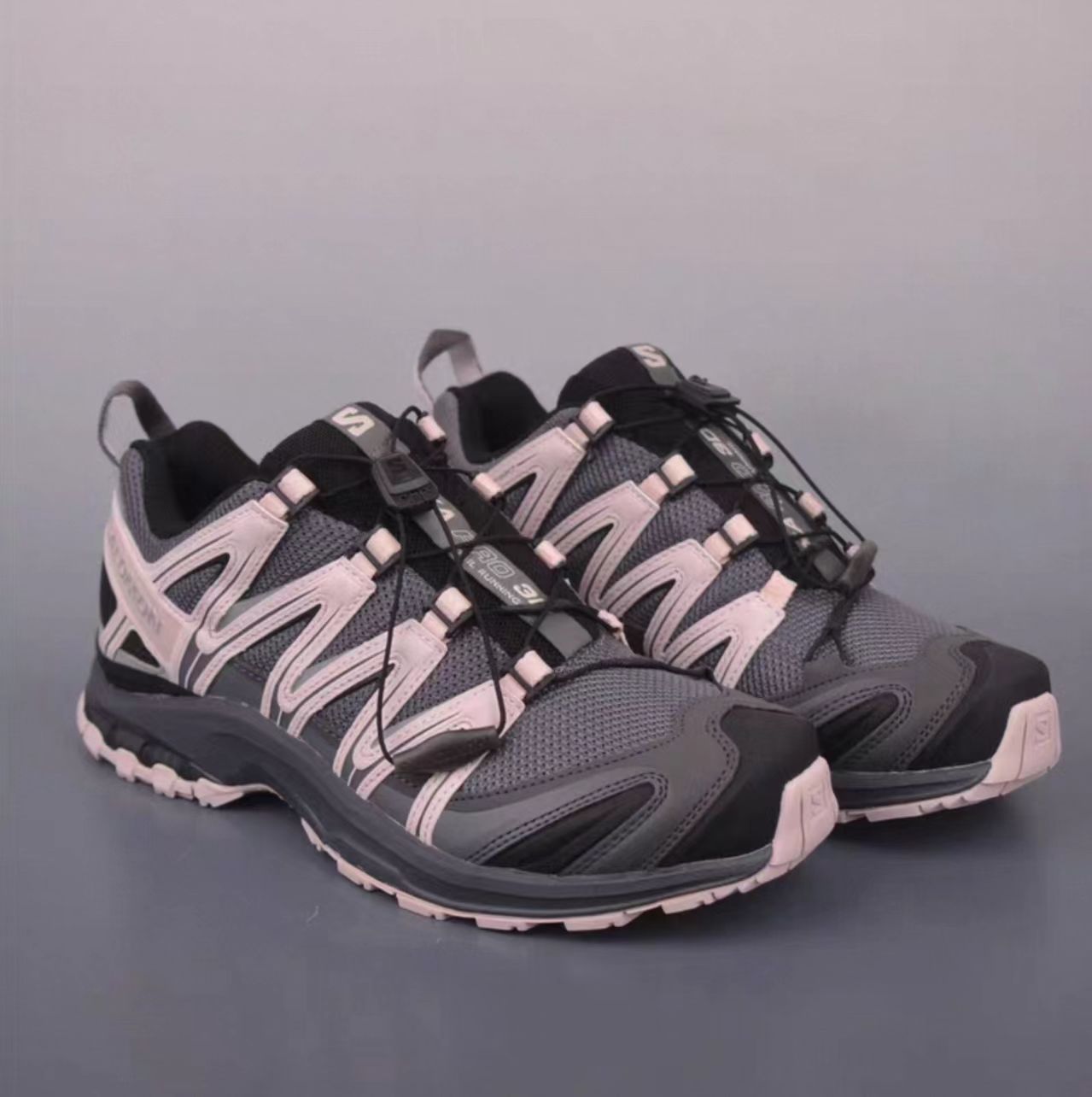 Salomon XA Pro 3D Dark Grey Pink Mesh Hiking Shoes
