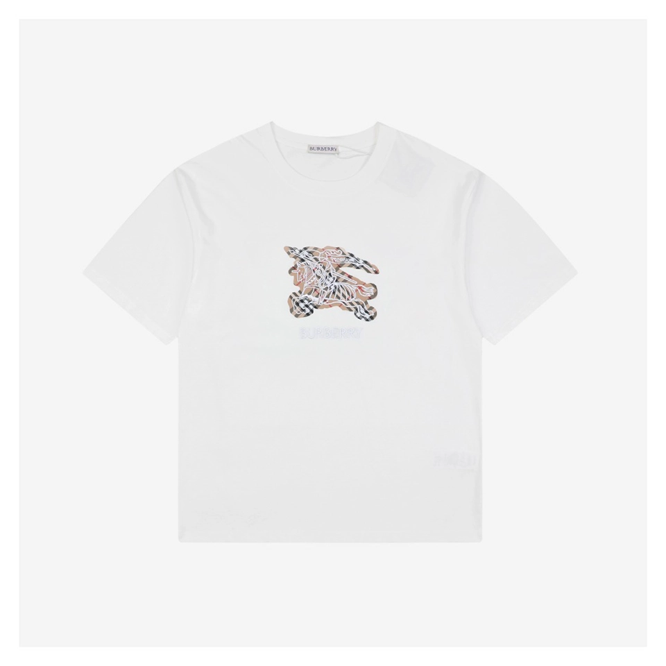 BBry Checked Equestrian Knight Embroidered T-Shirt (Black/White)