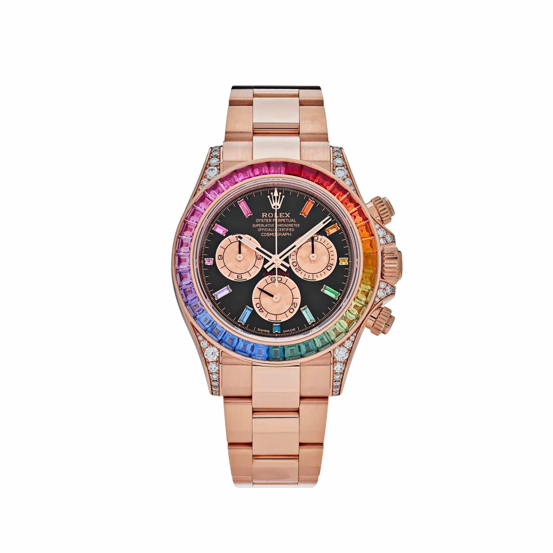[2026 Mirror Grade]RDaytona Rainbow Swiss Replica Watch | 18k Rose Gold | Ref 116595RBOW