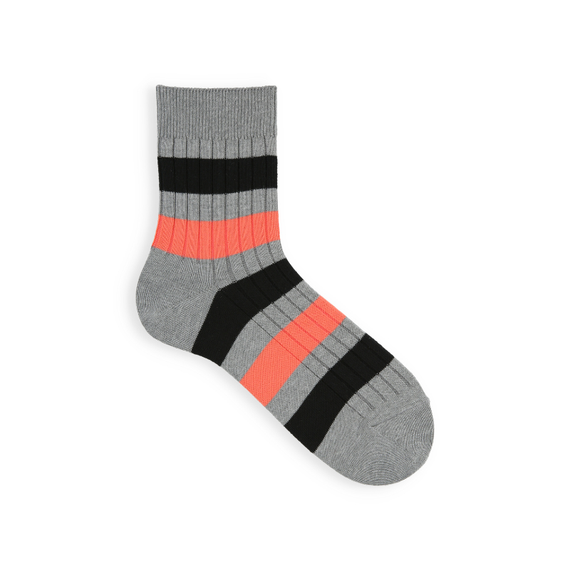 062130032 Wide Tricolour Stripes Short Socks