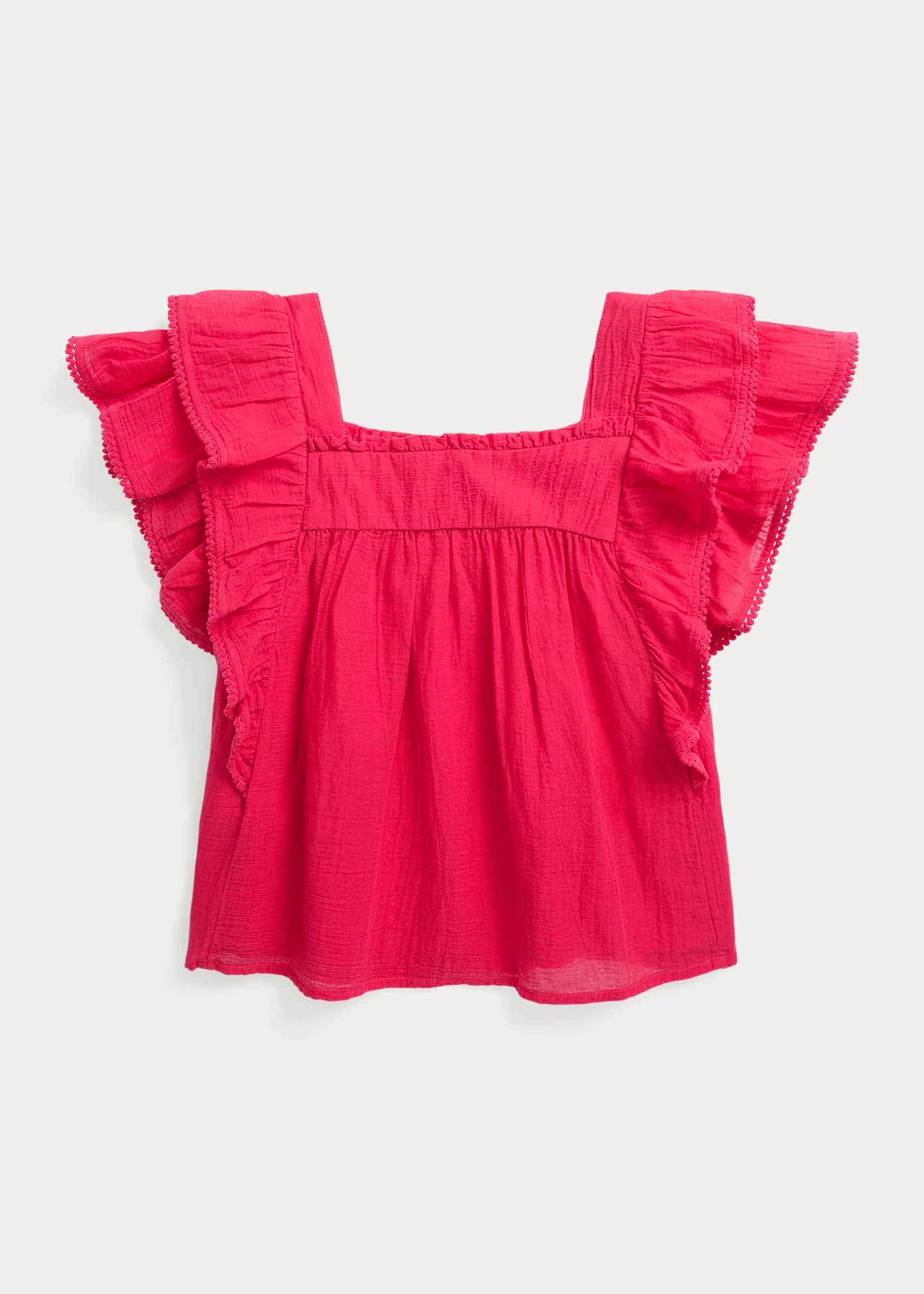 Ruffled Cotton Gauze Top
