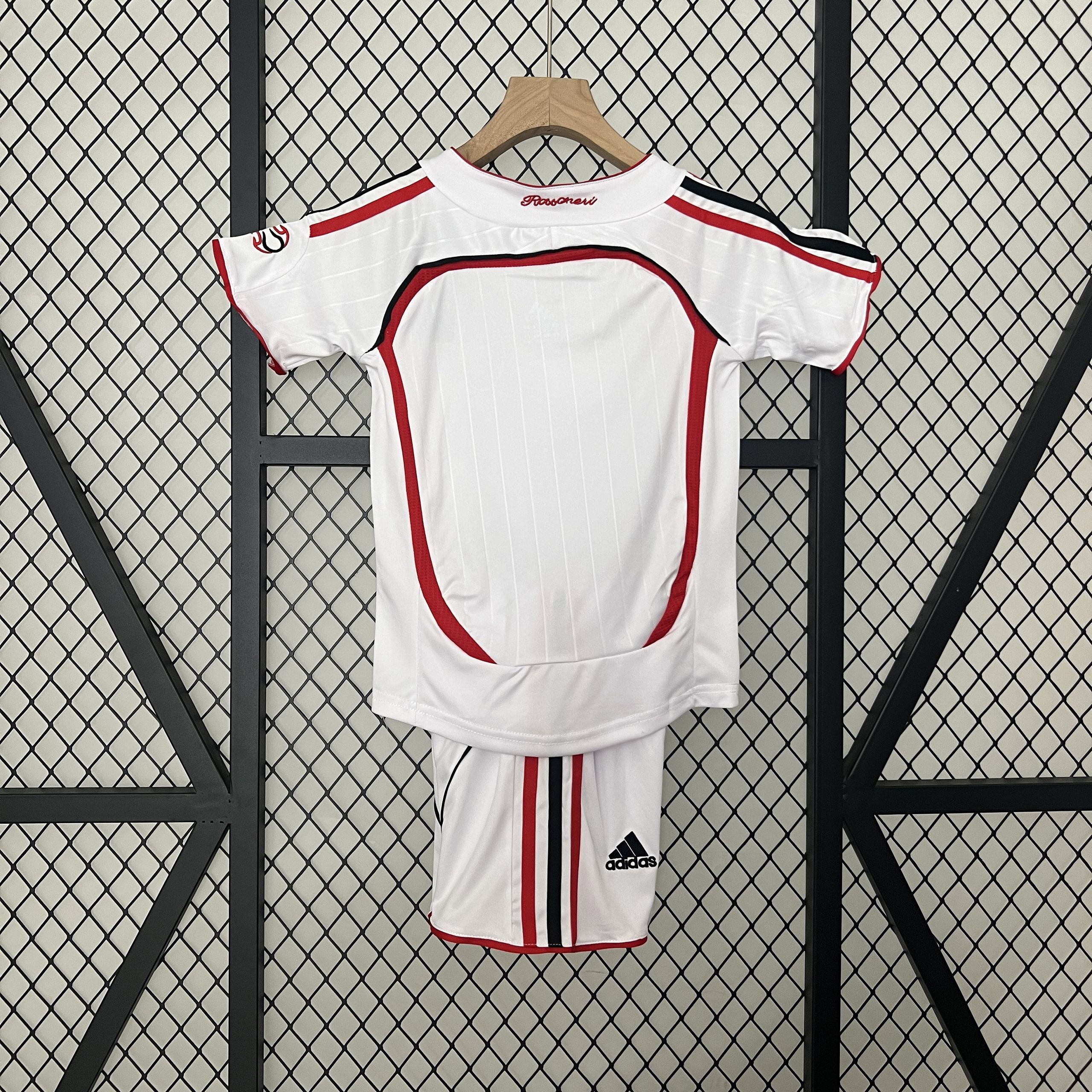 AC Milan Retro Soccer Jersey Away Kids Kit Jersey+Shorts 2006/07 - UCL Final