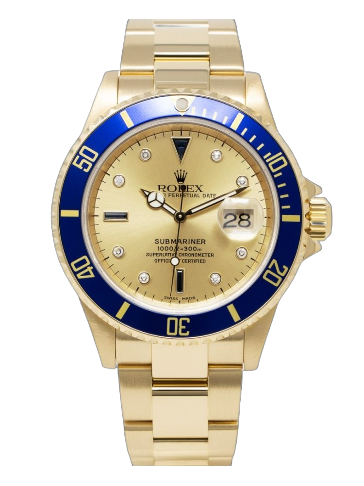 [2026 Mirror Grade]Rolex Submariner 16618 Yellow Gold Champagne Dial 40mm Mens Replica Watch