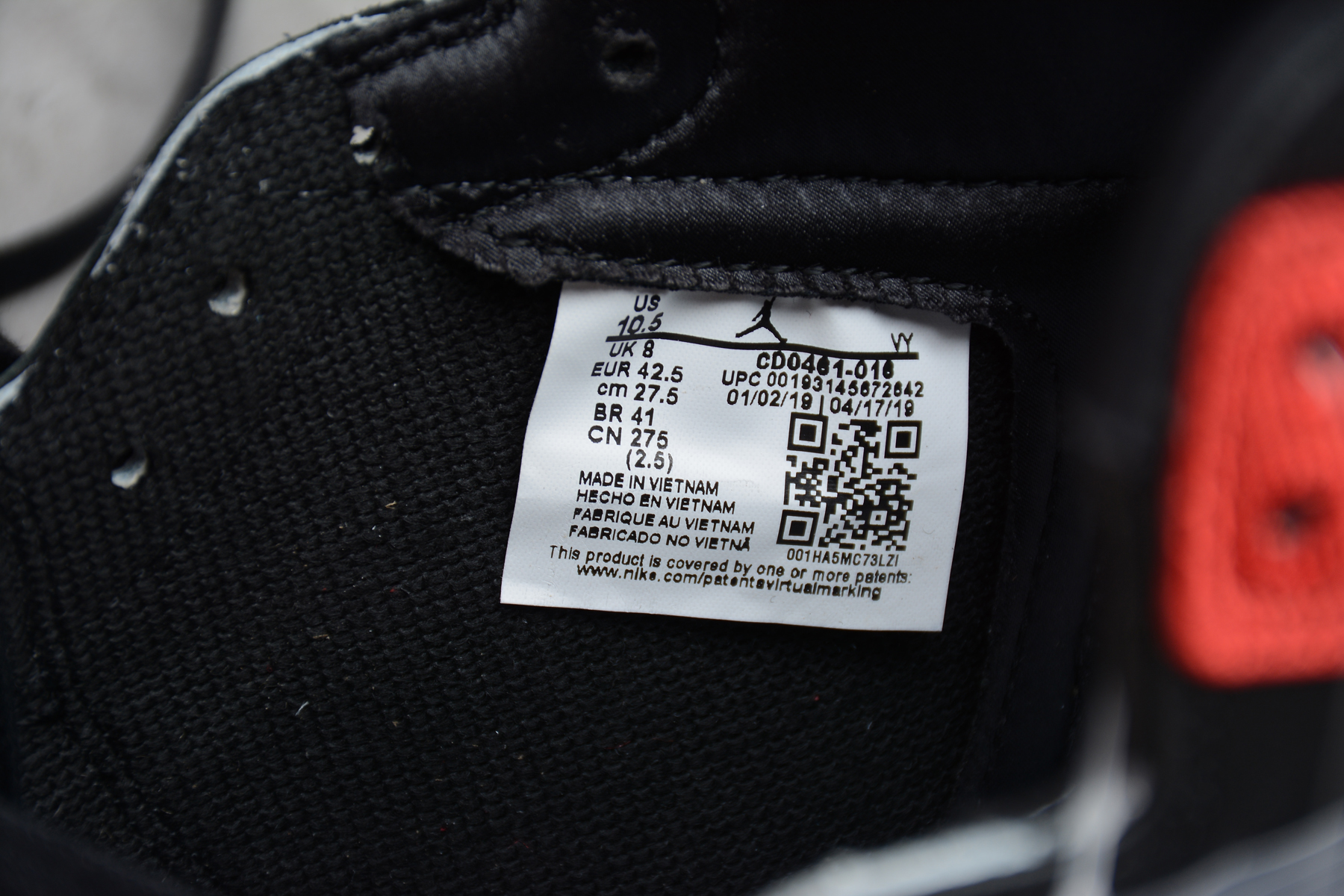 Air Jordan 1 Satin Black Toe”WMNSCD0461-016
