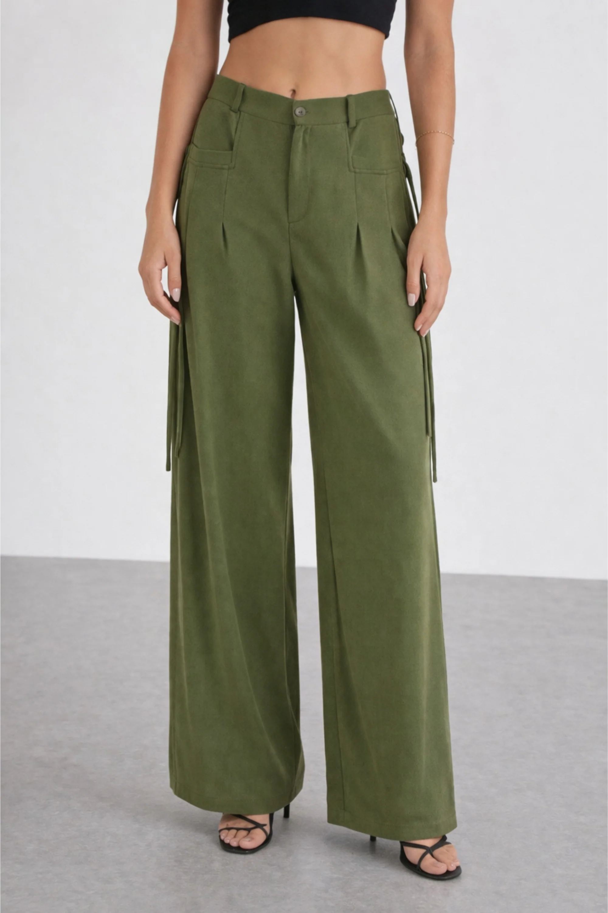Green Pants with Pocket Strings