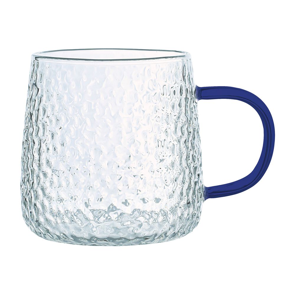 MG HOME Szklanki żłobione MG Home Deco, 4 sztuki, 350 ml, z granatowym uchem
