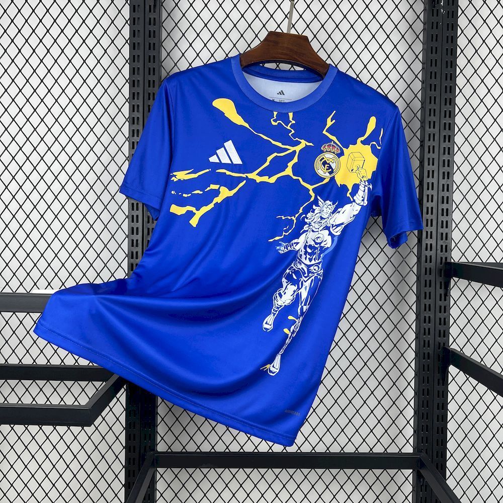 Real Madrid Soccer Jersey Pre-Match Marvel Custom Shirt 2025/26