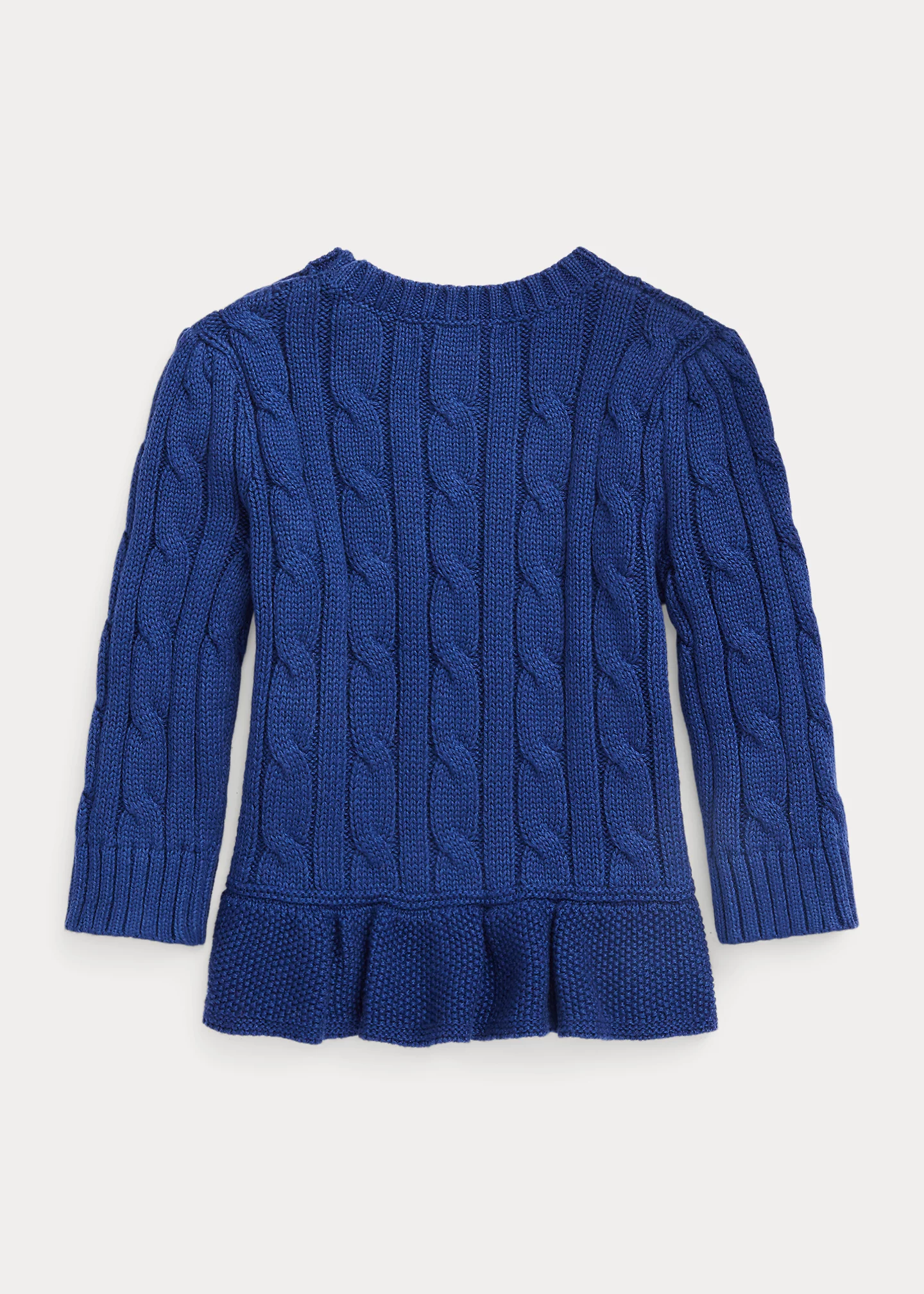Cable-Knit Cotton Peplum Sweater