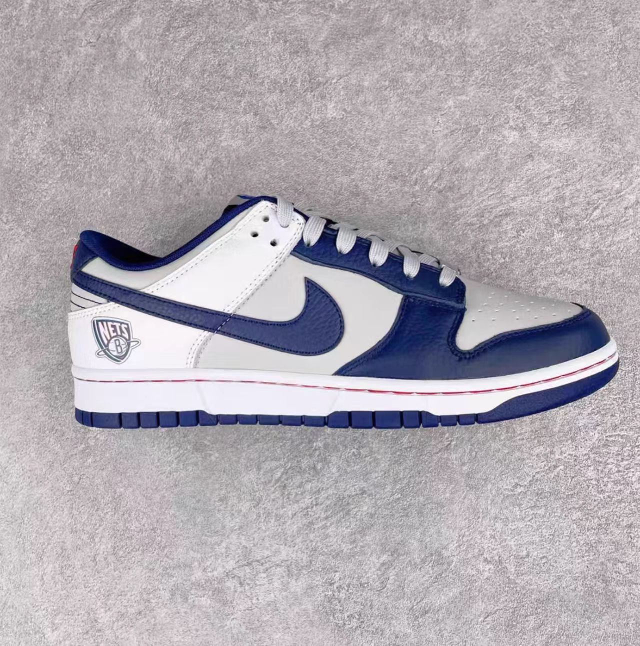 Nike Dunk Low NBA Nets Grey Navy Leather