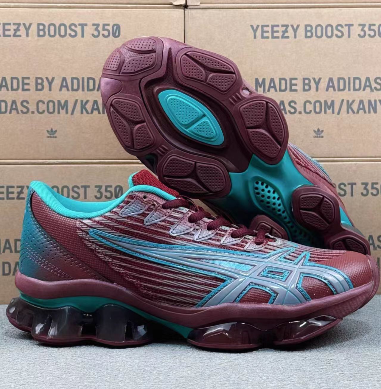ASICS Gel-Quantum Burgundy Teal Silver
