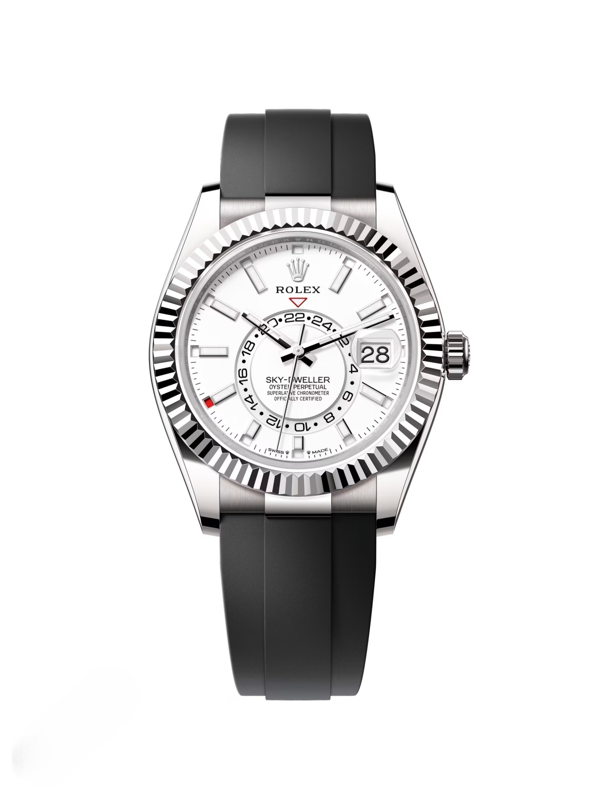 [2026 Mirror Grade]RLX Sky-Dweller 42mm White Gold White Dial Oysterflex - 336239