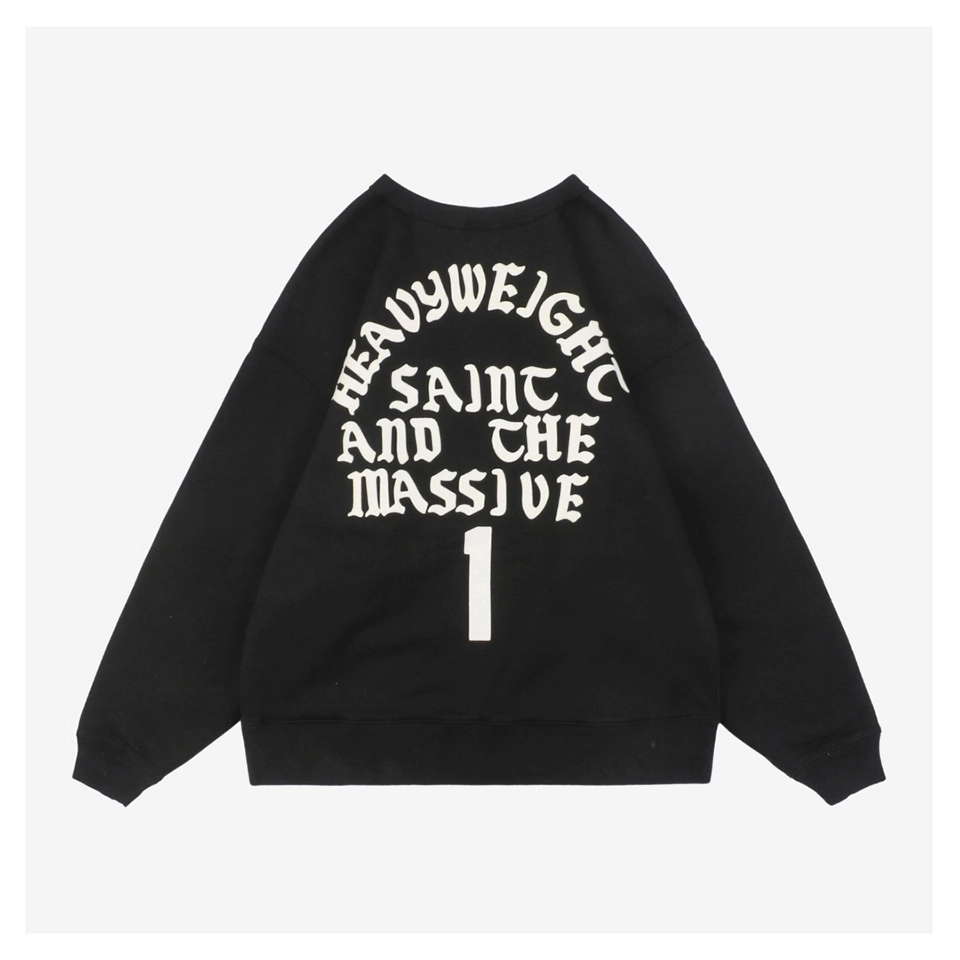 Saint Michael Gothic Flocked Lettering Crewneck Sweatshirt