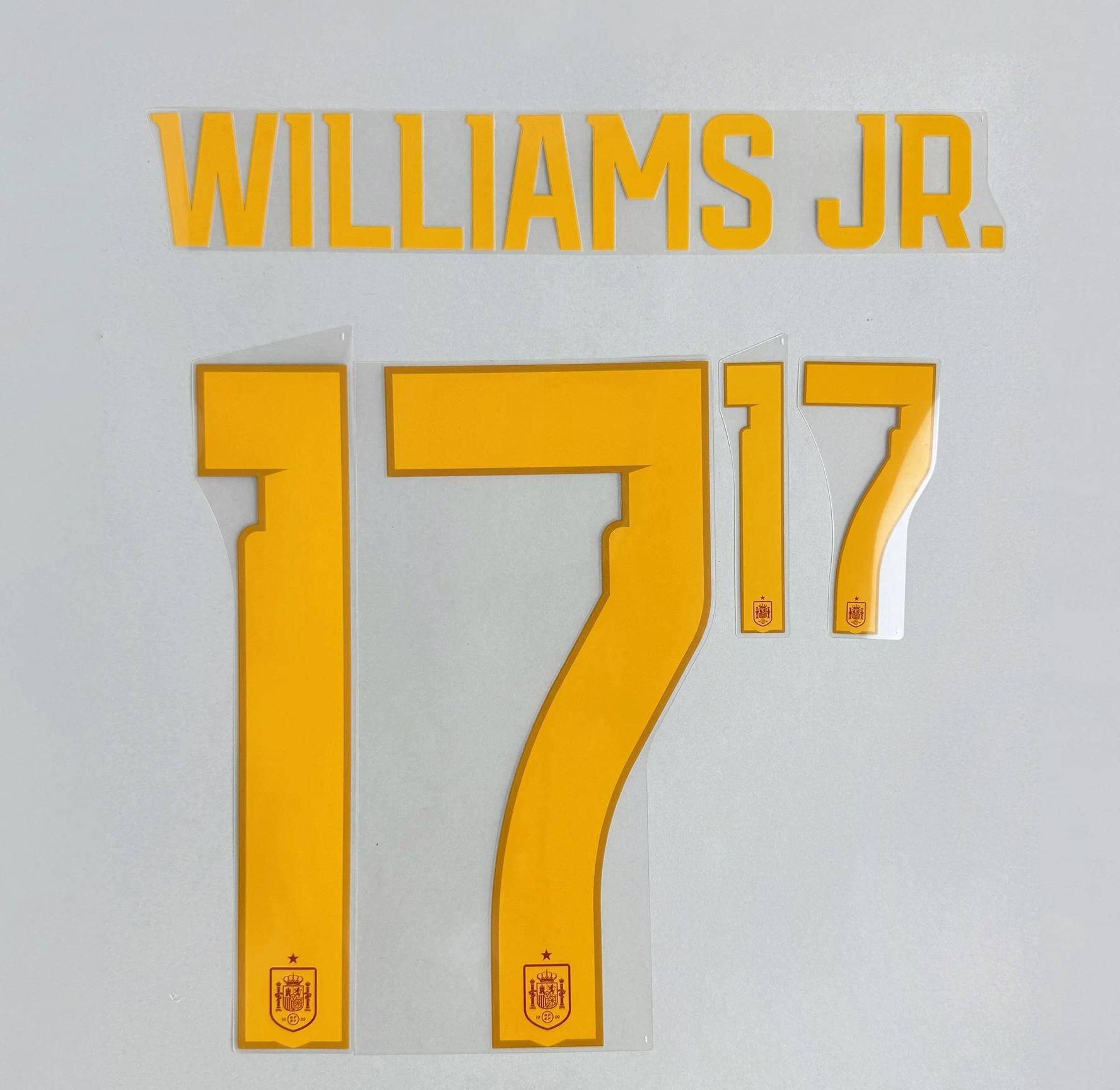 WILLIAMS JR. #17 Spain 2026 World Cup Home Football Soccer Name & Number Set