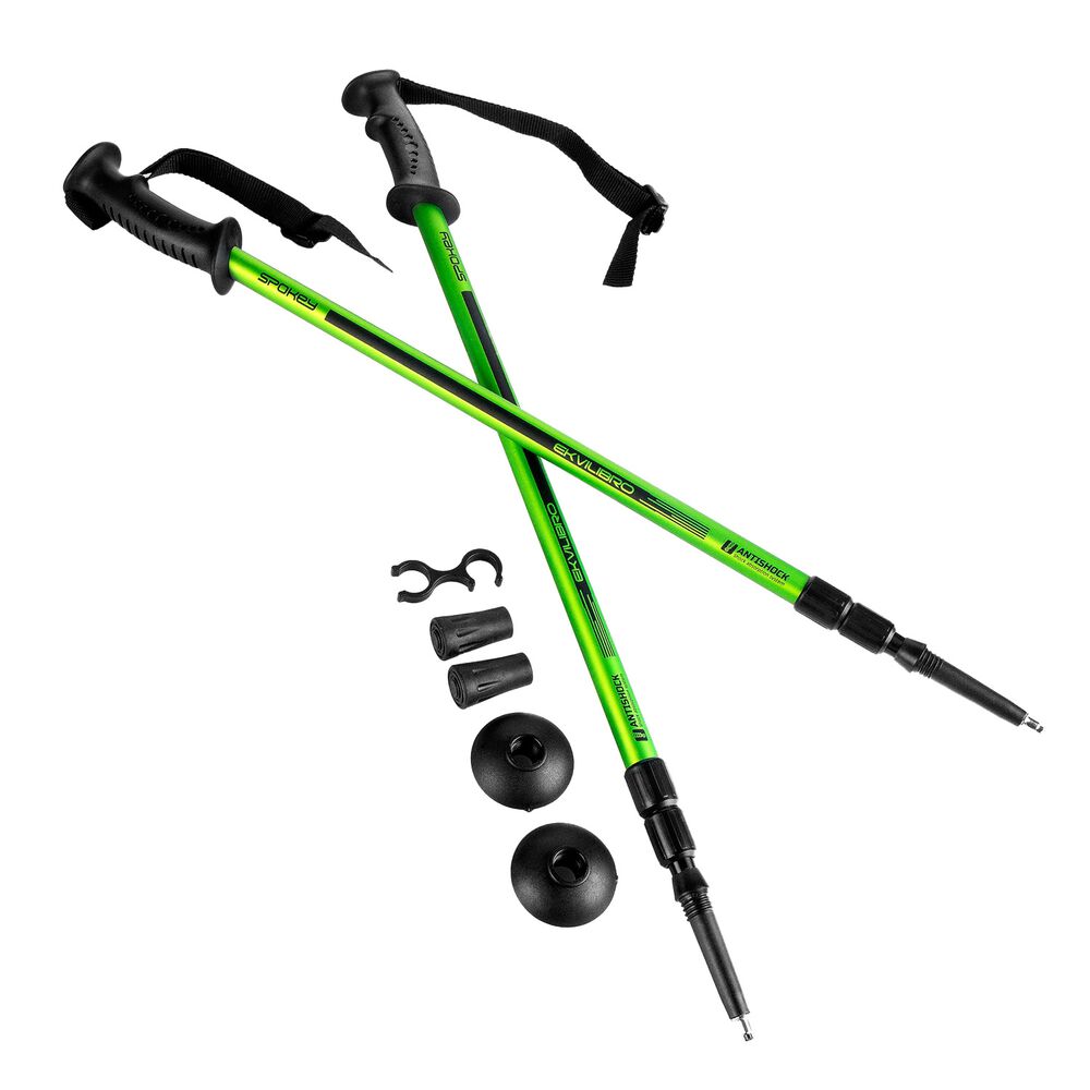 SPOKEY Aluminiowe kije trekkingowe Spokey Ekvilibro, 105-135 cm, zielone
