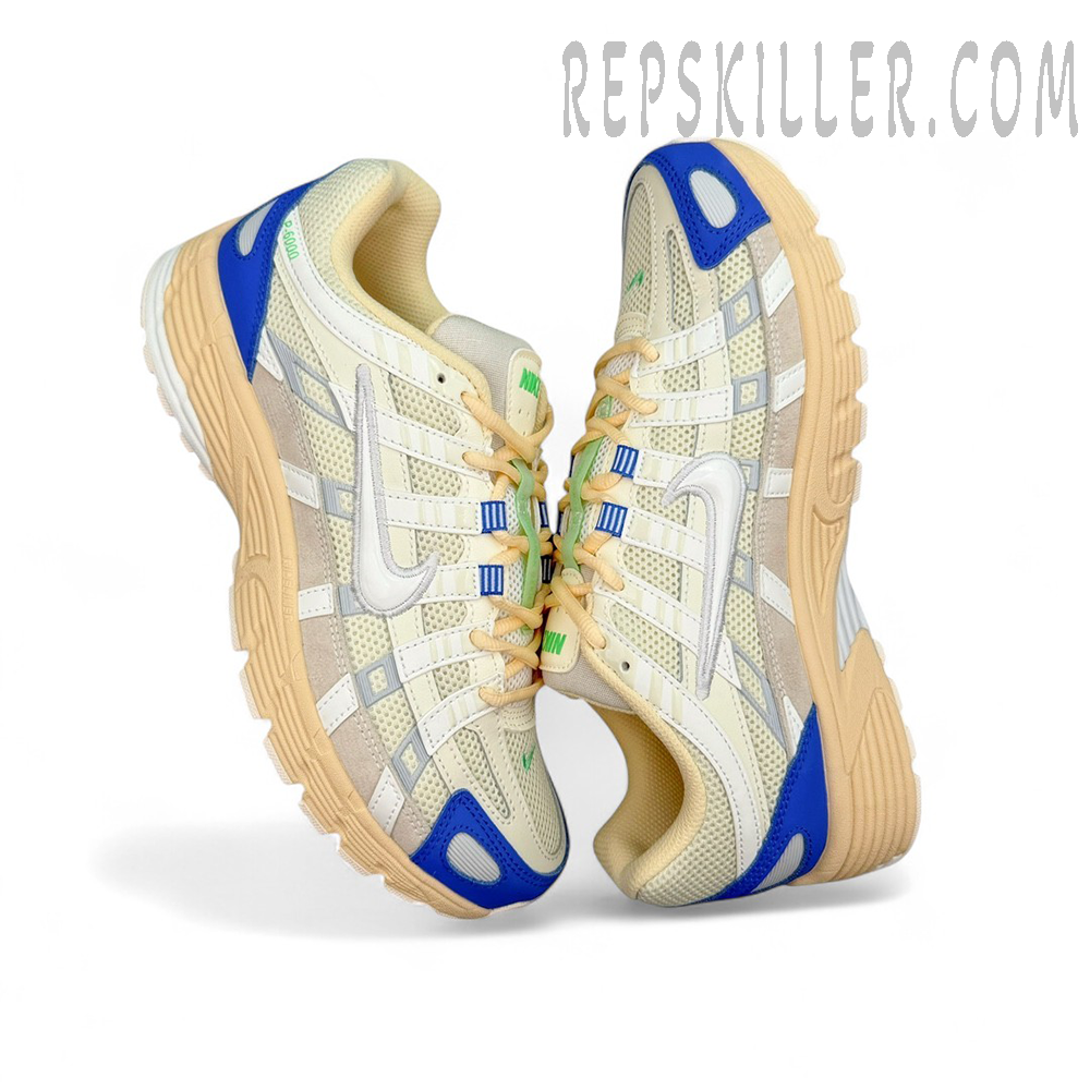 Nike P‑6000 “Athletic Department” Coconut Milk / Medium Blue