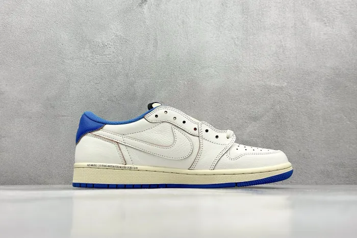 Travis Scott x Fragment x Air Jordan 1 Low Cream White Blue TS  CQ3277-100