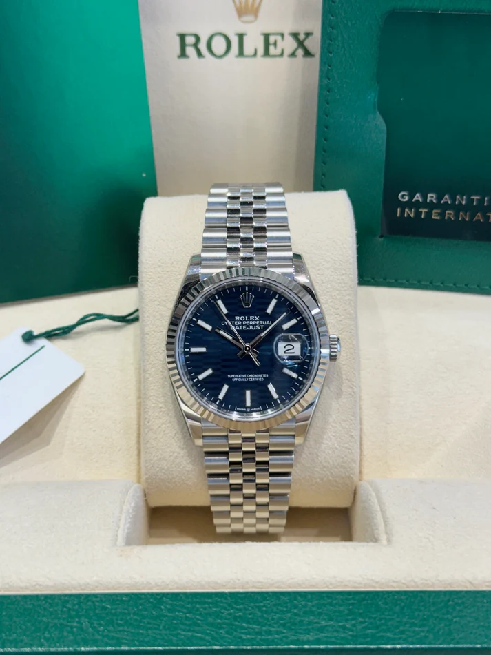 [2026 Mirror Grade]RLX  Datejust 36mm 126234-0049 Blue Fluted Motif Dial Jubilee Bracelet
