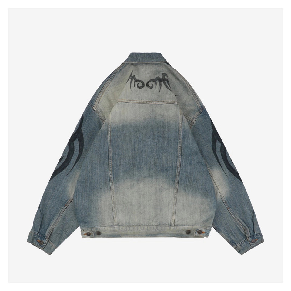 Blcg Y2K Totem Print Denim Jacket