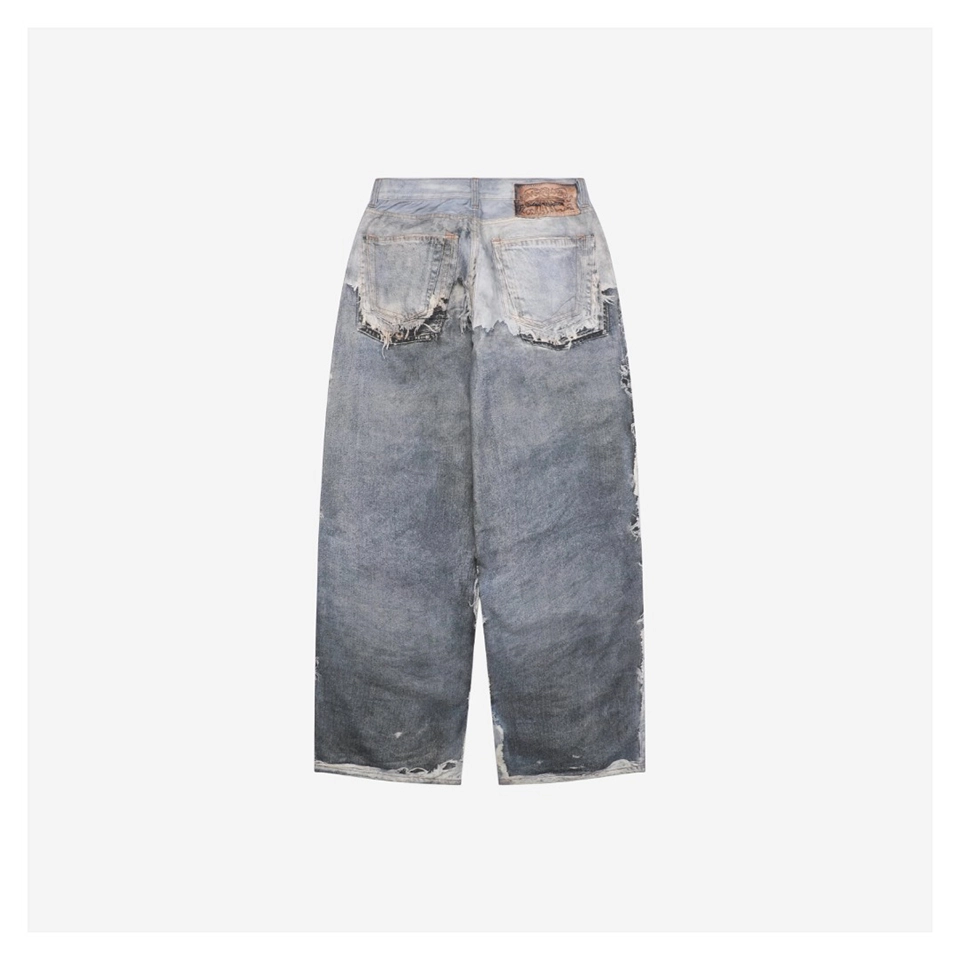 Acne Studios Destroyed Trompe-L’Œil Denim Pants