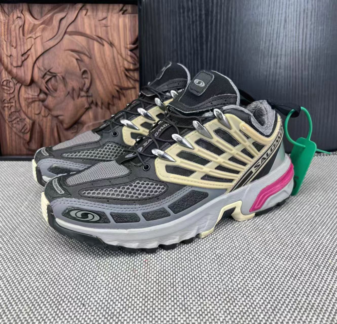 Salomon ACS Pro Black Cream Grey Magenta Hiking Shoes