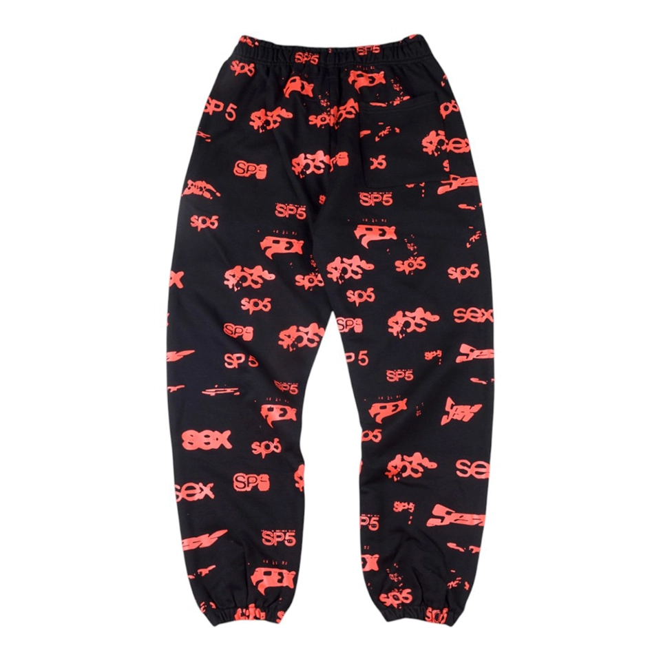 Sp5der Red Allover Logo Sweatpants