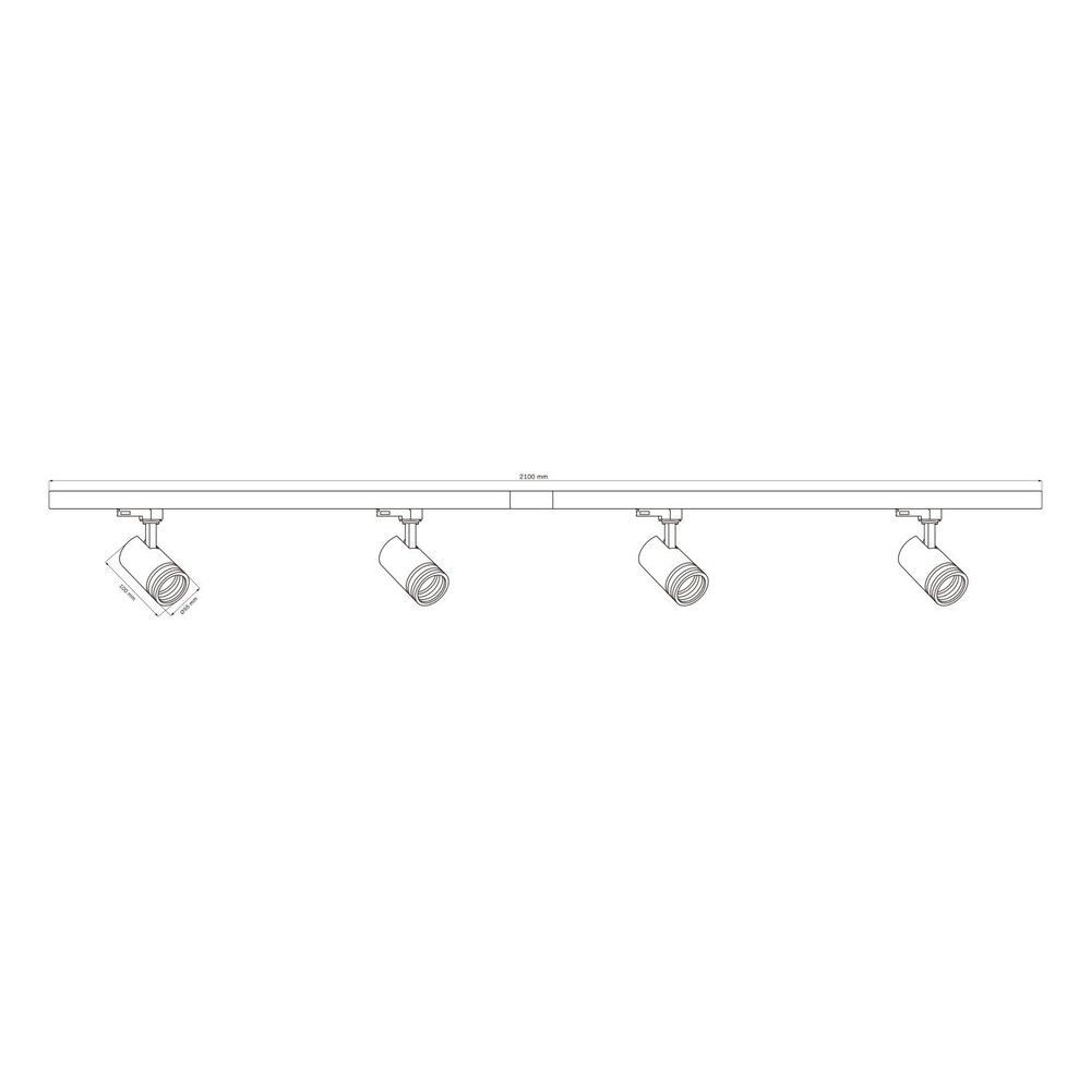 SANICO Lampa sufitowa Sanico Goldlux Milano 4 x GU10, na szynie, 2 x 1 m, czarna