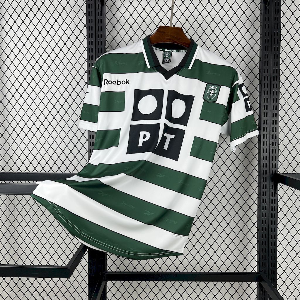 Sporting CP Retro Soccer Jersey Home Custom Shirt 2000/01