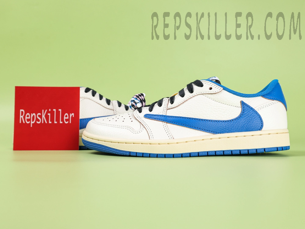Fragment Design X Travis Scott X Jordan 1 Retro Low OG SP 'Sail Military Blue'