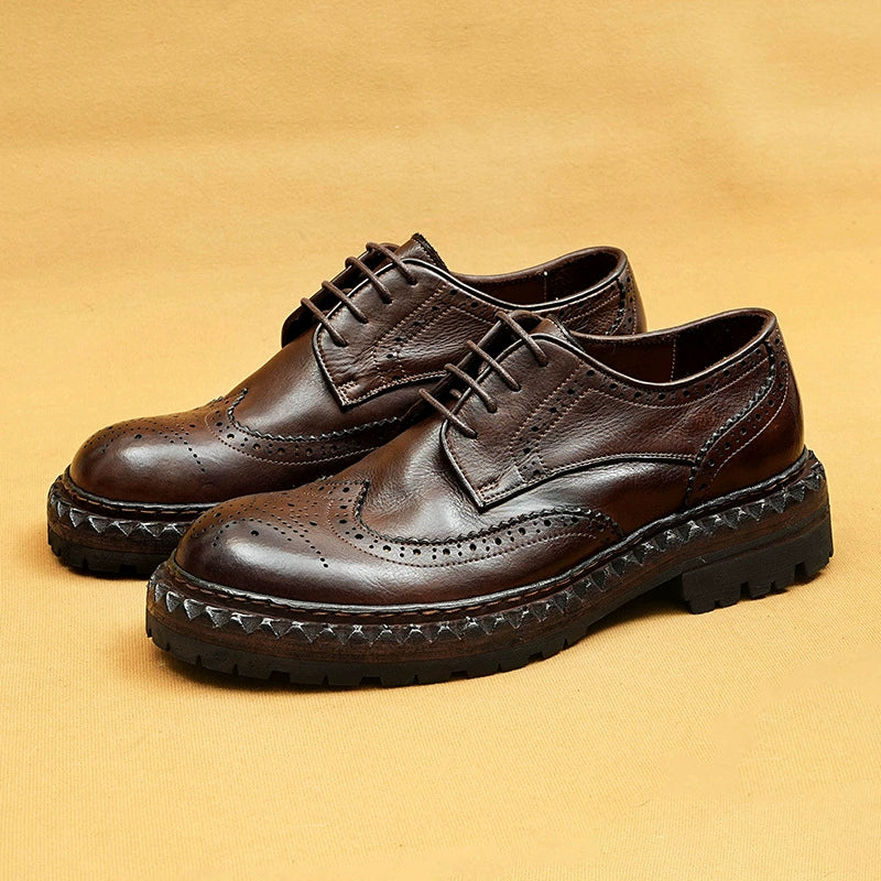 (Ships on 6 days)Men’s Genuine Leather Brogue Shoes 82713