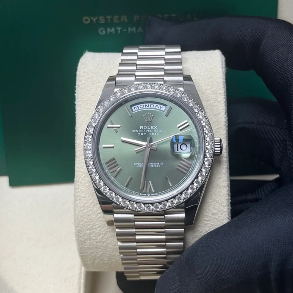 [2026 Mirror Grade]RLX  Day-Date 40mm 228349RBR-0030 Olive Green Dial President Bracelet