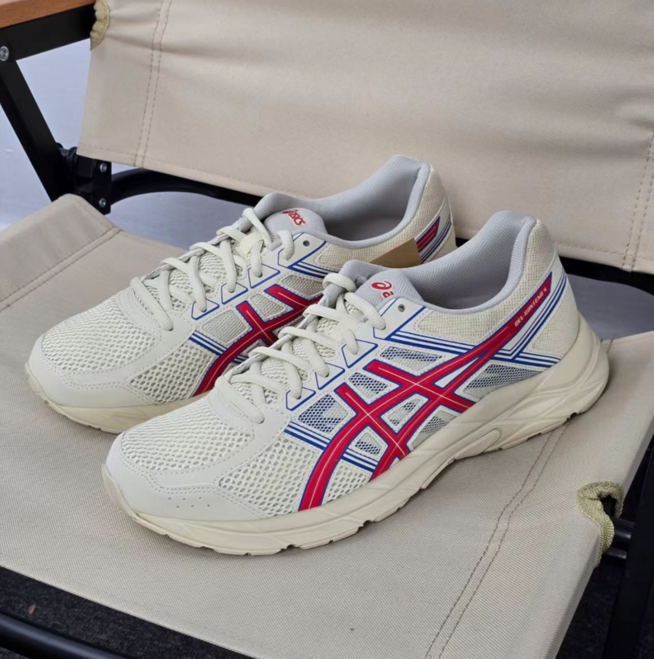 ASICS Gel-Contend 4 Cream Red Blue