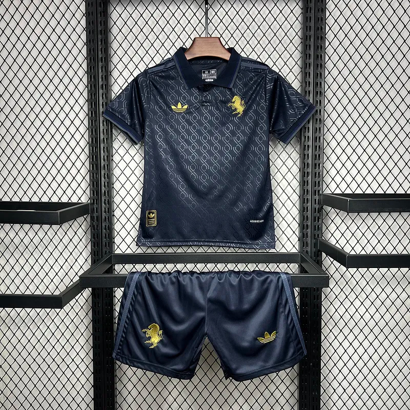 Juventus Soccer Jersey Third Away Kids Kit Jersey+Shorts 2024/25