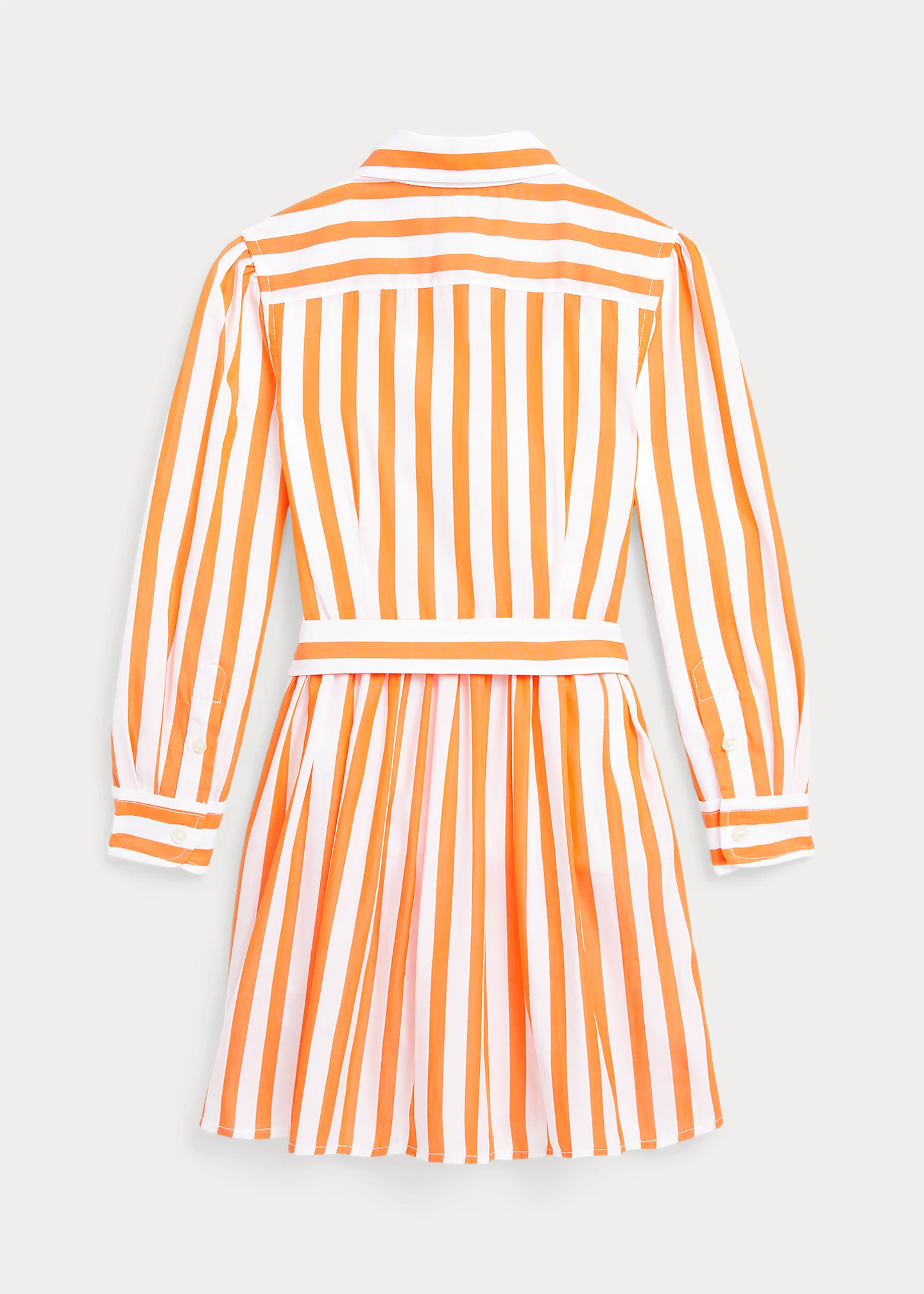 Striped Cotton Poplin Belted Shirtdress